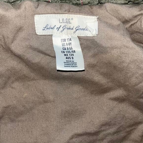 Label of Graded Goods Full Zip and Button Down Coat Girls Size 8-9 Army Green - Picture 4 of 6